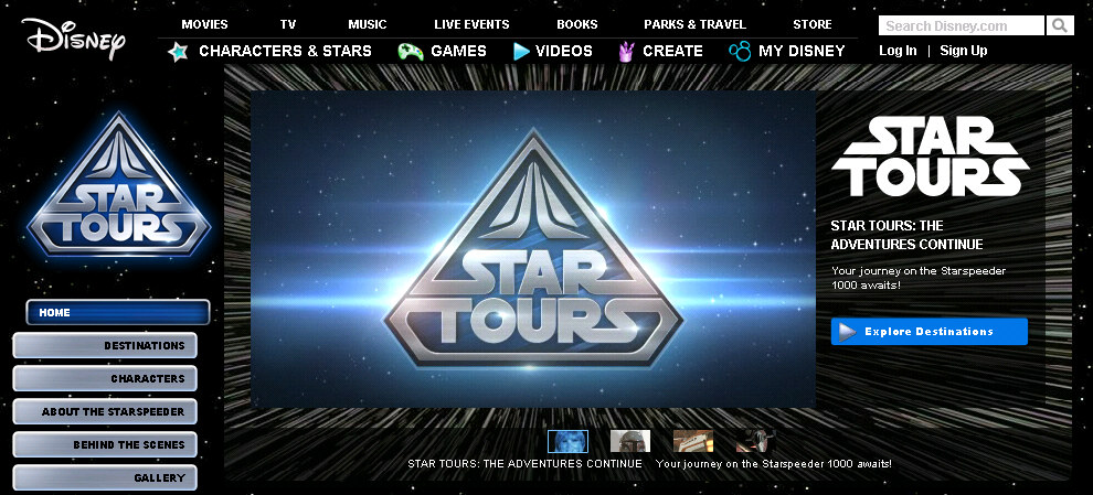 Disney.com Launches “Star Tours Intergalactic Destination”