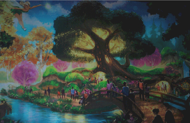 Concept Art for Pixie Hollow in Fantasyland Expansion